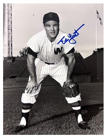 Ed Yost signed Washington Senators 8x10 Photo- COA/Show Ticket -The Walking Man