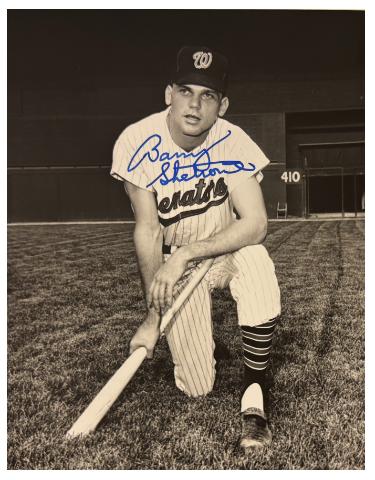 Barry Shetrone signed Washington Senators 8x10 Photo- COA