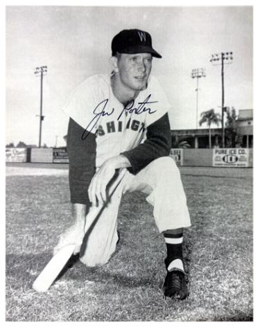 J.W. Porter signed Washinton Senators Vintage B&W 8x10 Photo- COA