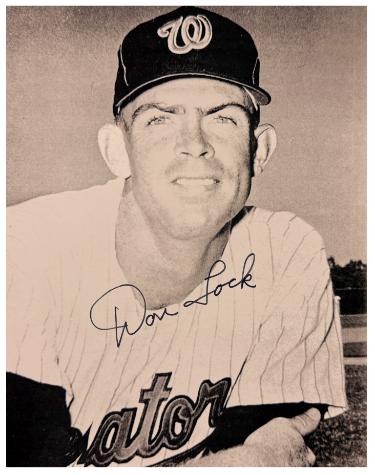 Don Lock signed Washington Senators Vintage B&W 8x10 Photo- COA