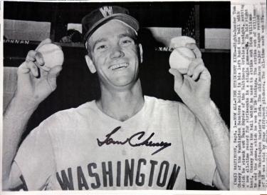 Tom Cheney signed 1962 Washington Senators 7.5x10.5 Photo - COA 21 Strikeouts/K's
