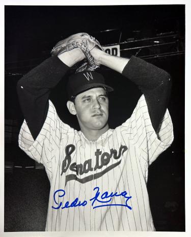 Pedro Ramos signed Washington Senators Vintage B&W 8x10 Photo- COA (All-Star)