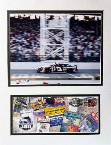 Dale Earnhardt Sr Brickyard 400 8x10 Photo Custom Matted 12x16/First Day Of Issue USPS Stamp Cache/Envelope (8/7/2005)/New