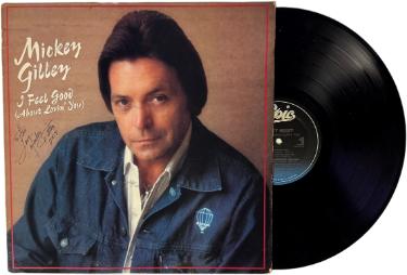 Mickey Gilley signed 1985 I Feel Good (About Lovin' You) Album Cover/LP/Vinyl Record To Lori- JSA