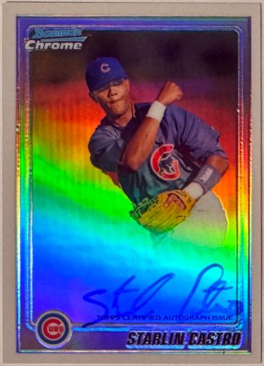 Starlin Castro signed 2010 Bowman Chrome Refractor Cubs On Card Auto #BCP100 /500 (Chicago Cubs)