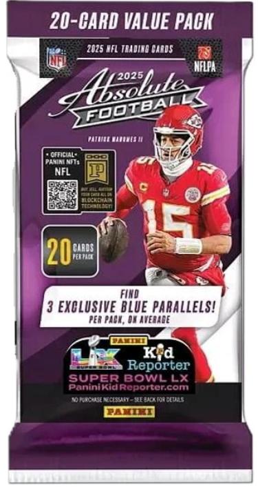 2025 Panini Absolute Football 20-Card Value/Fat Pack Sealed 3 Blue Parallels NEW