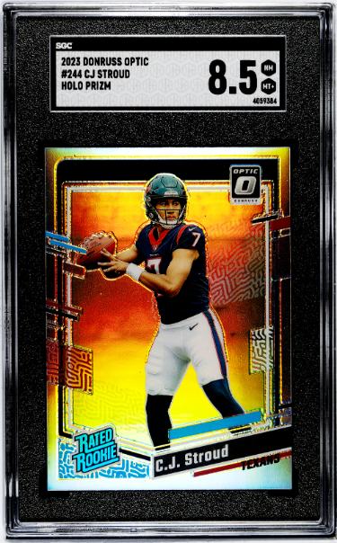 CJ/C.J. Stroud 2023 Donruss Optic Holo Prizm Rookie Card #244- SGC Graded 8.5 NM-MT+ (Houston Texans)