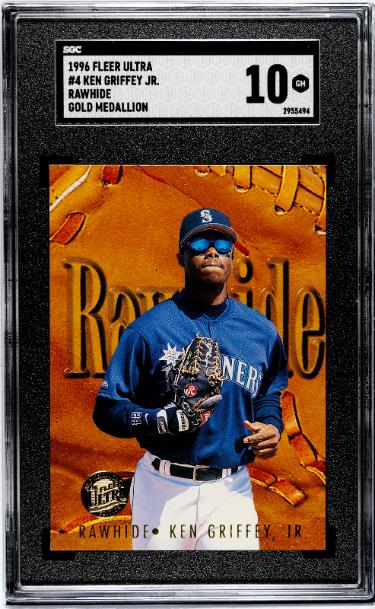 Ken Griffey, Jr. 1996 Fleer Ultra Rawhide Gold Medallion Card #4- SGC Graded 10 Gem Mint (Seattle Mariners/HOF)