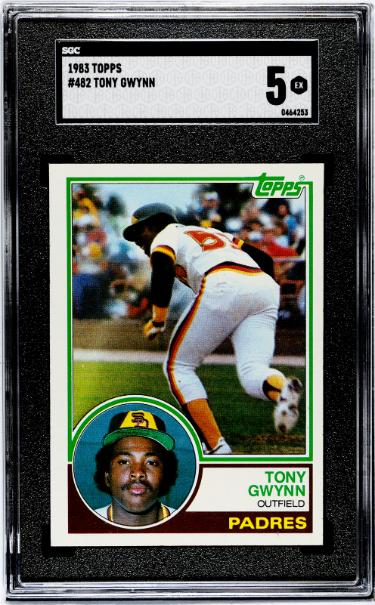 Tony Gwynn 1983 Topps Baseball Rookie Card RC #482- SGC Graded 5 EX (San Diego Padres/HOF)