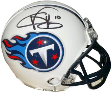 Vince Young signed Tennessee Titans Riddell NFL TB Mini Helmet #10- COA