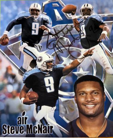 Steve McNair signed Tennessee Titans Air McNair NFL 8x10 Photo ding- Beckett Review