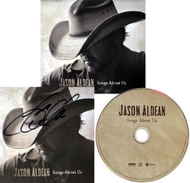 Jason Aldean signed 2026 Songs About Us 4.75x4.75 Art Card Insert/CD/Case- COA