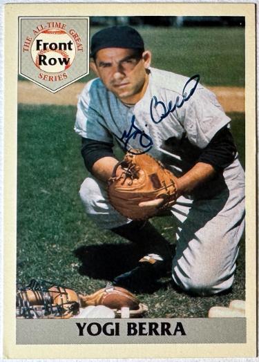 Yogi Berra signed 1992 Front Row All Time Great Series On Card Auto- COA/Yankees