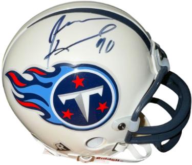 Jevon Kearse signed Tessessee Titans Riddell TB Rep Mini Helmet #90- COA (FREAK)