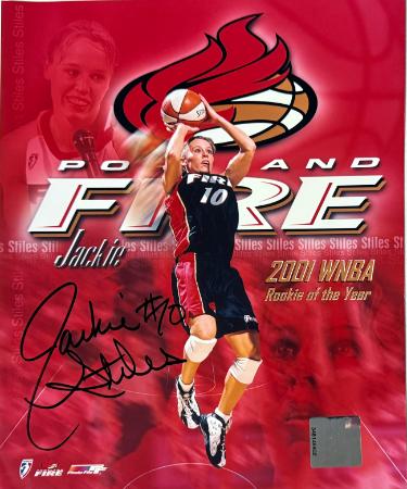 Jackie Stiles Signed 2001 Portland Fire WNBA Rookie Of The Year 8x10 Photo - COA