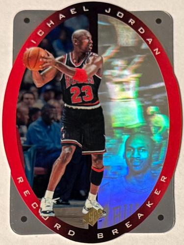 Michael Jordan 1996-97 Upper Deck SPx Record Breaker Holoview Die-Cut Insert #R1 (Chicago Bulls/HOF/GOAT)