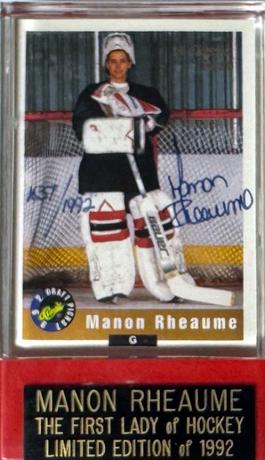 Manon Rheaume signed 1992 Classic Draft Picks Rookie On Card Auto w/ Case- COA