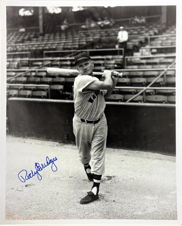 Rocky Bridges signed Washington Senators Vintage B&W 8x10 Photo imperfect- COA