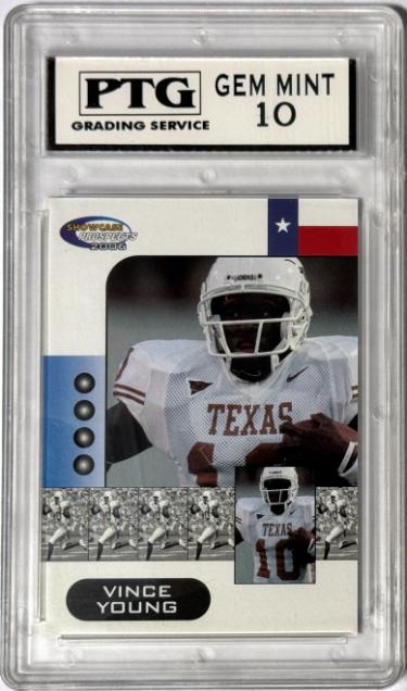 Vince Young 2006 Showcase Prospects Texas Rookie Card- PTG Grading 10 Gem Mint (Texas Longhorns/Tennessee Titans)