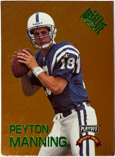 Peyton Manning 1998 Playoff Absolute Draft Picks Bronze Rookie Card #1 (Indianapolis Colts/HOF)
