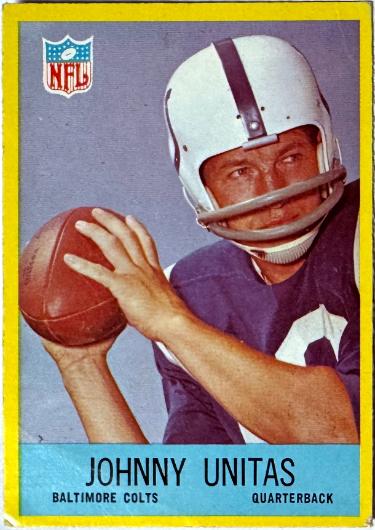 Johnny Unitas 1967 Philadelphia NFL Card # 23 (Baltimore Colts/HOF/Golden Arm)