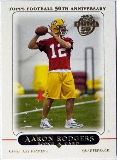 Aaron Rodgers Topps 2005 Football 50th Anniversary Rookie Card (RC) #431 (Green Bay Packers)