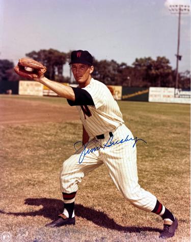 Jim Busby signed Washington Senators MLB Licensed 8x10 Photo imperfect- COA