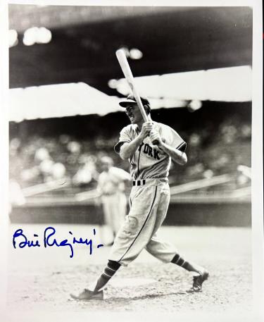 Bill Rigney signed New York Giants 8x10 Photo imperfect- COA (1946-1953)