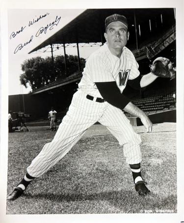 Bud Byerly signed Washington Senators 8x10 Photo imperfect- COA
