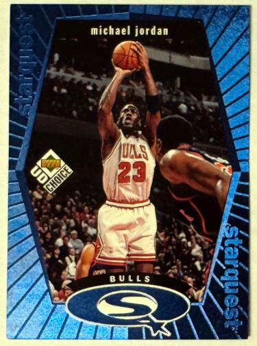 Michael Jordan 1998-99 UD Choice NBA StarQuest Blue Card #SQ30-Chicago Bulls/HOF