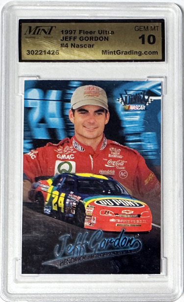 Jeff Gordon 1997 Fleer Ultra Shoney's NASCAR Card #4- Mint Grading 10 Gem Mint