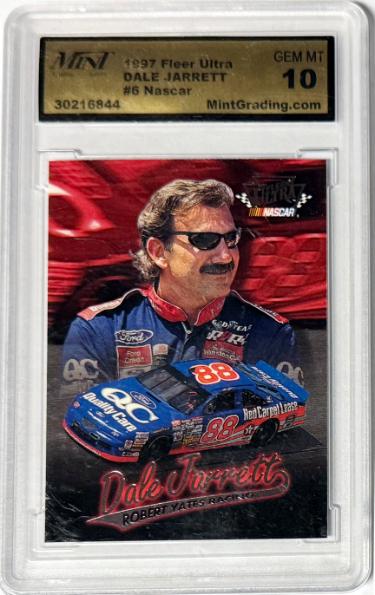 Dale Jarrett 1997 Fleer Ultra Shoney's NASCAR Card #6 - Mint Graded 10 Gem Mint