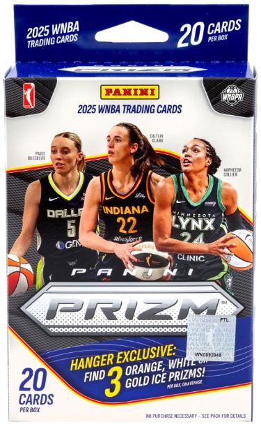 2025 Panini Prizm WNBA Hanger Box- 20 Cards-New/Factory Sealed Orange/White/Gold