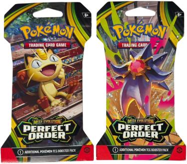 Pokemon TCG: Mega Evolution Perfect Order Sleeved Booster Pack Art Set- Lot of 2