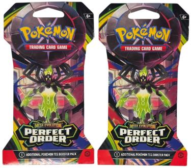 Pokemon TCG: Mega Evolution Perfect Order Sleeved Booster Pack Art Set- Lot of 2