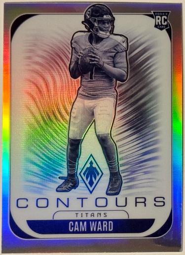 Cam Ward 2025 Panini Phoenix Contours Silver Holo Rookie RC Card #31 (Tennessee Titans)