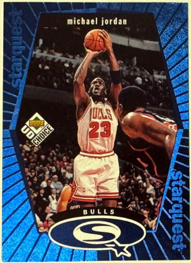 Michael Jordan 1998-99 UD Choice NBA StarQuest Blue Card #SQ30-Chicago Bulls/HOF