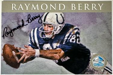 Raymond Berry signed Baltimore Colts 1998 NFL Hall of Fame Sig Series 4x6 On Card Auto /2500