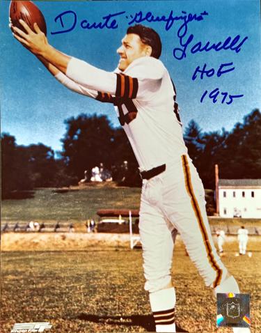 Dante Lavelli signed Cleveland Browns NFL 8x10 Photo Gluefingers/HOF imperfect- COA