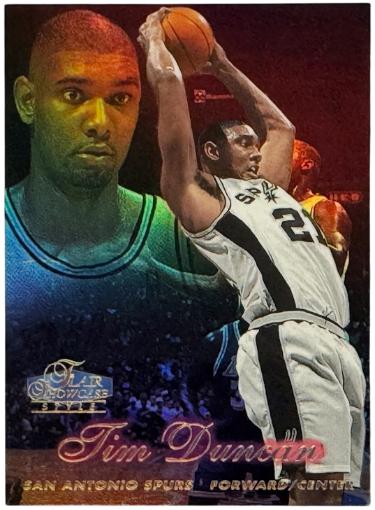 Tim Duncan 1997-98 Fleer Flair Showcase Showstopper Card Section 2 Row 2 Seat 5 (San Antonio Spurs/HOF)