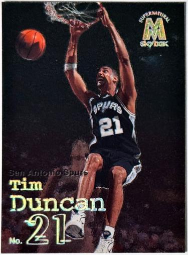 Tim Duncan 1998-99 Skybox Molten Metal Supernatural Card #135 (San Antonio Spurs/HOF)