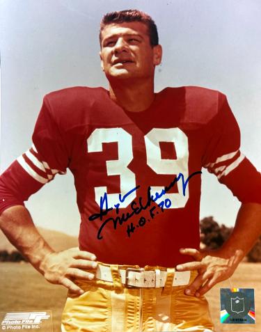 Hugh McElhenny signed San Francisco 49ers NFL 8x10 Photo HOF 70 imperfect- COA