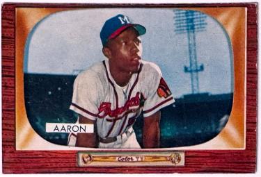 Hank Aaron 1955 Bowman Card #179 VG-EX (Milwaukee Braves/HOF)