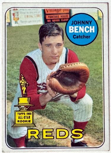 Johnny Bench 1969 Topps All-Star Rookie Card #95 VG-EX (Cincinnati Reds/HOF 2nd Year)