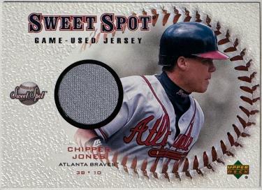 Chipper Jones 2001 Upper Deck Sweet Spot Game Used Jersey Card #J-CJ -Braves/HOF