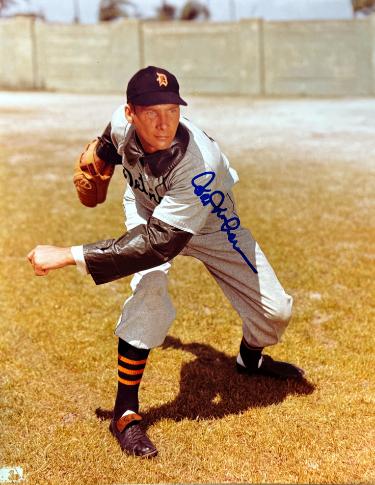 Hal Newhouser signed Detroit Tigers MLB Licensed 8x10 Photo imperfect- COA (HOF)