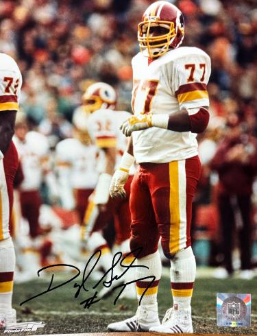 Darryl Grant signed Washington NFL 8x10 Photo #77 imperfect - COA -2X SB Champ