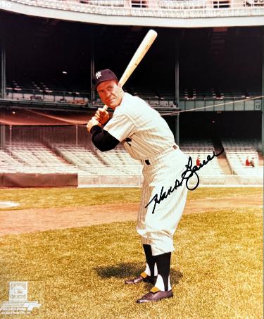 Hank Bauer signed New York Yankees MLB 8x10 Photo imperfect- COA (7X WS Champ)