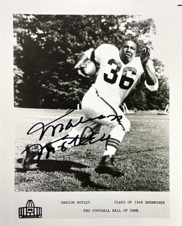 Marion Motley signed NFL HOF Enshrinee Class of 1968 8x10 Photo imperfect- COA (Cleveland Browns)