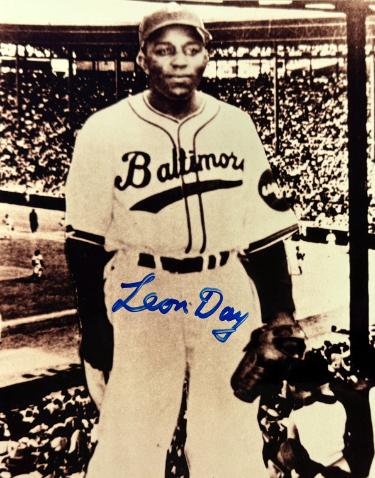 Leon Day signed Baltimore Elite Giants Negro League 8x10 Photo - COA/Ticket/HOF